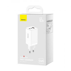 Incarcator de perete Baseus GaN5 Pro 2xUSB-C + USB, 65W (alb) - Img 2