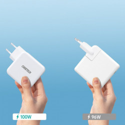 Incarcator priza Choetech GaN 2x USB Type C Power Delivery 3.0 QuickCharge 3.0 AFC 100W EU white (PD6008-EU) - Img 6
