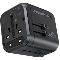 Incarcator Retea Choetech PD5008 3xUSB-A 2xUSB-C GaN 35W US/EU/UK/AU Negru - Img 3