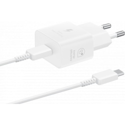 Incarcator Retea Cu Cablu USB-C Samsung, 25W, 3A, 1 x USB-C, Alb EP-T2510XWEGEU