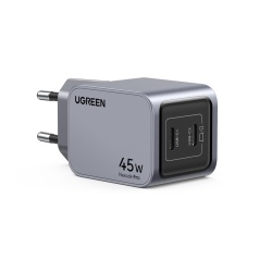 Incarcator retea Ugreen Nexode Pro, 45W, 2x USB-C GaN Fast Charger, Gri