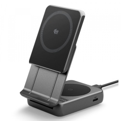 Incarcator Retea Wireless Spigen EF302MOQ 3in1, 25W, 1 x USB-C, Gri