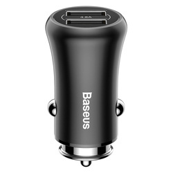 Incarcator telefon auto, Baseus Gentleman, 2 x USB, 4.8A, negru