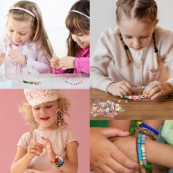 Kit Complet pentru Creare Brățări și Coliere din Mărgele de Lut Fimo (6084 Piese), Set DIY pentru Bijuterii cu Litere și Pandantive, Cadou Creativ pentru Fete - Img 5