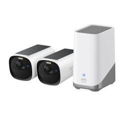 Kit supraveghere video eufyCam E40, 2K HD, Incarcare solara, MaxColour Vision, Homebase 3 + 2 camere video