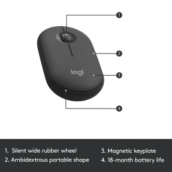 Kit tastatura + mouse wireless Logitech MK470, Slim, Negru Grafit - Img 3