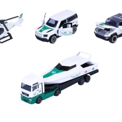 MAJORETTE SET 4 MASINUTE DE POLITIE DUBAI METALICE MERCEDES AMG 7.5CM - Img 2