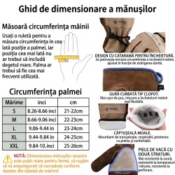 Mănuși de Lucru din Piele pentru Bărbați și Femei WZQH, Maro-Gri, Mărimea XL - Img 4