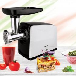 Masina de tocat carne Heinner MG-2100BKWH, 2100 W, accesoriu rosii, Cutit Inox, Negru/Alb - Img 4