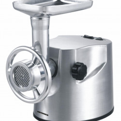 Masina de tocat Heinner PowerMix 2000 XMG-2000, 2000W, capacitate de tocare: 2kg/min, cutit din inox, 3 site de tocare metalice 0.3/0.5/0.7 cm, functie reverse, accesoriu pentru kibbe si carnati, Aluminiu