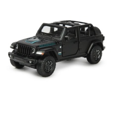 MASINUTA METALICA JEEP WRANGLER RUBICON 4XE NEGRU CU SCARA 1 LA 32 - Img 2