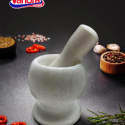 MOJAR CU PISTIL MARMURA, DIA 9.5 CM,ALB - Img 2