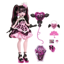 MONSTER HIGH ZIUA DE NASTERE DULCE SI INFRICOSATOARE PAPUSA DRACULAURA CU ACCESORII - Img 2