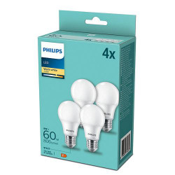 Pachet 4 becuri LED Philips A60, E27, 8W