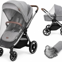 Plasă Universală de Protecție împotriva Insectelor Typec pentru Cărucior, Landou, Cărucior Sport și Pătuț de Călătorie, Material Fin Dens, Lavabilă, Culoare Gri (Grey)