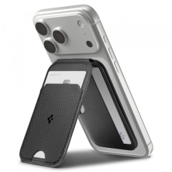 Portofel MagSafe, Spigen, Slim Fold Tripod S314-2, Negru