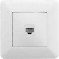 Priză de Rețea Internet CAT6 RJ45 , Montaj Îngropat / Doză, Design Modern cu Mască Ajustabilă, Culoare Albă, 86x86 mm
