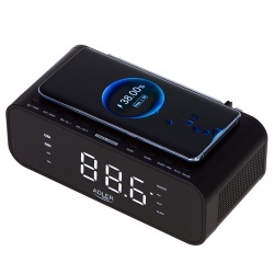 RADIO CU CEAS INCARCARE WIRELESS AD 1192 NEGRU ADLER - Img 5