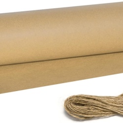 Rolă Hârtie Kraft Maro pentru Ambalat Cadouri, 30 cm x 30 m, cu Sfoară de Iută 20 m Inclusă, Hârtie Natur Rezistentă pentru Proiecte DIY, Floristică și Decorațiuni