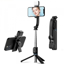 Selfie Stick Bluetooth Techsuit C01s, Universal, Negru