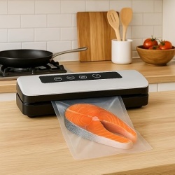 Set 100 pungi gofrate Typec pentru vidat alimente, grosime 105 microni, 15 x 25 cm, compatibile cu aparate de vidat externe - Img 3