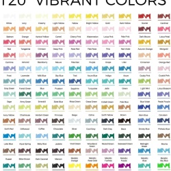 Set 120 Markere Acrilice cu Vârf Dublu Artecho (Vârf Pensulă 0.5-5 mm și Vârf Fin 1 mm), Cerneală pe Bază de Apă, Rezistente la Apă, pentru Pictură pe Piatră, Pânză, Lemn, Sticlă, Ceramică, Textil, Husă de Depozitare Inclusă - Img 6