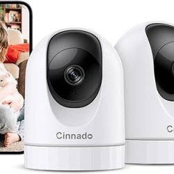 Set 2 camera de securitate interior Cinnado 2K WiFi 2.4G si audio, sirena card SD 24/7, cloud (optional), compatibil cu Alexa si Google Home - Img 8