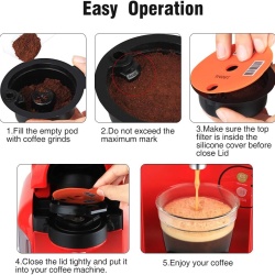 Set 2 Capsule Reîncărcabile Reutilizabile Compatibile Bosch Tassimo RECAFIMIL, Filtru Cafea Reutilizabil 60 ml și 180 ml, Fără BPA - Img 2