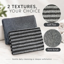 Set 2 Prosoape Exfoliante pentru Corp Yiclick, Lungime 101 cm, Textură Dublă (Rugos & Moale), Spumare Bogată, Curățare Spate și Drenaj Limfatic, Potrivite pentru Piele Sensibilă și Normală - Img 3