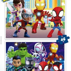 Set 2 Puzzle-uri Educa Marvel Spidey and His Amazing Friends, 2 x 48 Piese, pentru Copii 4+ Ani, Model 19678