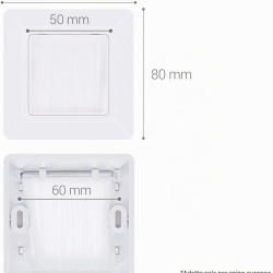 Set 2 Treceri de Cablu cu Perie kwmobile, Mască Pătrată 80 x 80 mm pentru Perete și Birou, Inserție Perie 50 x 50 mm, Organizator Cabluri TV, PC și Electrocasnice, Alb - Img 6