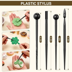 Set 27 unelte pentru modelaj și sculptură lut cu uscare la aer și pastă polimerică, kit complet accesorii pentru olărit, ceramică și proiecte DIY handmade - Img 3