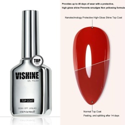 Set 3 în 1 Bază și Top Coat Vishine (3 x 16 ml): Base Coat, Top Coat Lucios No Wipe și Top Coat Mat (Matte & Shiny Finish), Compatibilitate Universală, Rezistență 28+ Zile, Formulă Sigură Soak-Off - Img 6