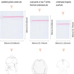 Set 5 Saci / Plase de Spălare pentru Mașina de Spălat și Organizare în Călătorii, Roz, Diverse Dimensiuni (M, XL), Fermoar Ascuns Protejat, pentru Lenjerie, Sutien, Încălțăminte și Haine Delicate - Img 7