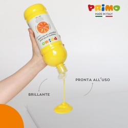Set 6 culori tempera lavabilă pentru copii PRIMO, 1 litru cu dozator/pompă, vopsea lavabilă pentru hârtie, carton, pânză, sticlă, +3 ani - Img 7