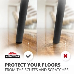 Set 8 folii / placi pasla autoadeziva pentru picioare scaune si mobila X-PROTECTOR, 150 x 110 mm, protectii pardoseli decupabile, antizgarieturi si amortizare zgomot, Negru - Img 6