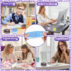 Set 8 Jucării Anti-Stres Mochi Squishy (4 Biscuiți și 4 Lăbuțe de Pisică), Jucării Senzoriale Kawaii pentru Relaxare și Cadouri, Material Flexibil și Plăcut la Atingere - Img 3