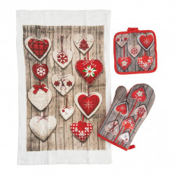 Set bucatarie 3 piese Craciun Gri