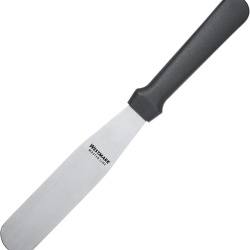 Spatulă profesională dreaptă și flexibilă pentru patiserie și bucătărie Westmark Master Line, 3 x 14 cm (lungime totală 26 cm), inox și plastic, Negru/Argintiu