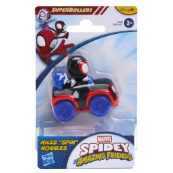 SPIDEY SI PRIETENII LUI UIMITORI MARVEL SUPER ROLLERS SET FIGURINA MILES MORALES CU VEHICUL 5.5CM