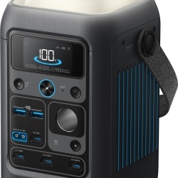 Statie de incarcare portabila Anker Solix C300X DC, 288Wh, 300W, 2x USB-A, 4x USB-C, port auto, Gri