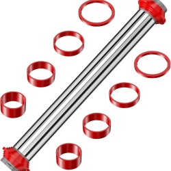Sucitor / Făcăleț Reglabil din Oțel Inoxidabil Typec Home 35 cm, cu Inele Detașabile pentru Grosimea Aluatului (2, 4, 6, 10 mm), Suprafață Anti-Aderentă, Argintiu