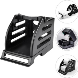 Suport Extern pentru Role și Etichete Pliate (Fan-Fold) Compatibil cu Imprimante Termice, Organizator Etichete din Plastic Rezistent, Negru