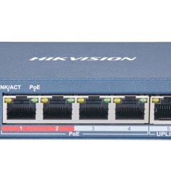 Switch Hikvision DS-3E0105P-E(B), 4 porturi, PoE - Img 3