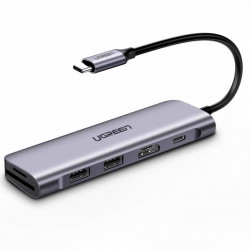 Adaptor 5in1 UGREEN Hub USB-C la 2x USB 3.0 + HDMI + SD / MicroSD + PD