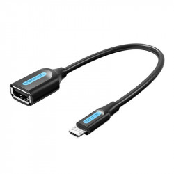 Adaptor OTG Micro-USB 2.0 mascul la USB-A femela Vention CCUBB 0.15m (negru)