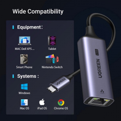 Adaptor Ugreen CM648 USB-C la RJ45 Ethernet 2.5G - gri - Img 2