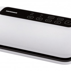 Aparat de vidat si sigilat Heinner Infinity Pack HAV-EDC120WH, vidare umeda/ uscata, functie de marinare, panou de comanda tactil, furtun pentru vidarea caserolelor, cutter incorporat, compatibil cu pungi cu latimea de 28 cm, capacitate 12L/min, 120W, Alb