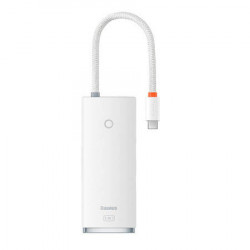 Baseus Lite Series Hub 5w1 USB-C la 3x USB 3.0 + USB-C + HDMI (alb)