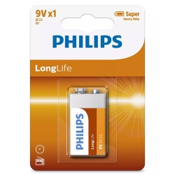 BATERIE PHILIPS 9V 6F22 LONGLIFE B1 BLISTER PHILIPS - Img 2